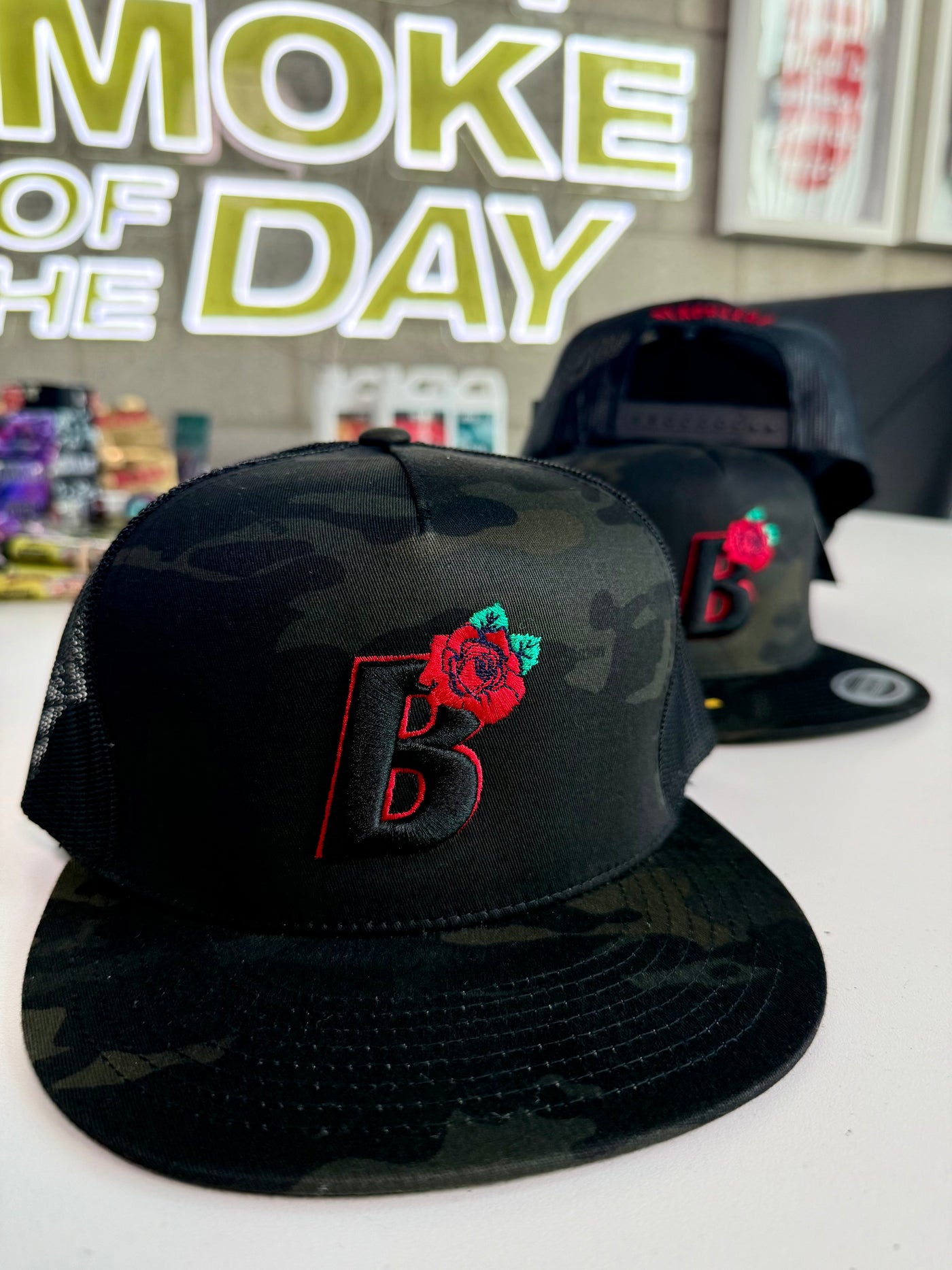 Black Camo Snapback Blackleaf Hat